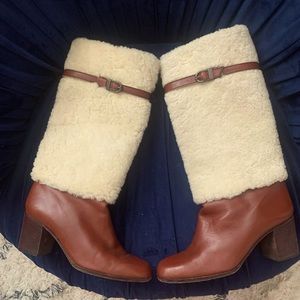 VERO CUOIO Leather and shearling boots